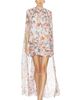 HEMANT AND NANDITA HEMANT AND NANDITA Ruched Cape Mini Dress - 1