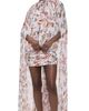 Hemant and Nandita Hemant and Nandita Ruched Cape Mini Dress Blue - 1