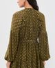 Hemant and Nandita Hemant and Nandita Ruffled Mini Dress with Self Tie Belt Olive - 3