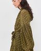 Hemant and Nandita Hemant and Nandita Ruffled Mini Dress with Self Tie Belt Olive - 4
