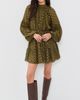 Hemant and Nandita Hemant and Nandita Ruffled Mini Dress with Self Tie Belt Olive - 5