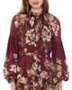 Hemant and Nandita Hemant and Nandita Ruffled Mini Dress with Self Tie Up Burgundy - 1