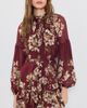 Hemant and Nandita Hemant and Nandita Ruffled Mini Dress with Self Tie Up Burgundy - 2