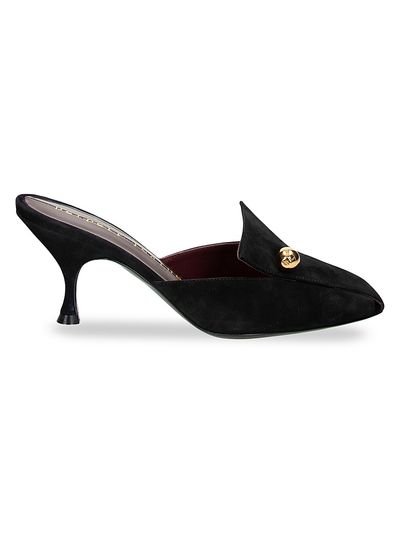 Herbert Levine Women's Aperitif Pin-Detail 70MM Suede Mules