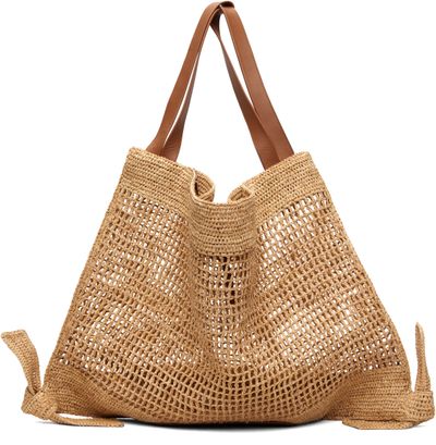 HEREU HEREU Beige Cador Raffia Mesh Tote