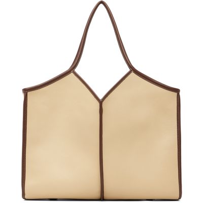 HEREU HEREU Beige Calella Squared Medium Leather Tote