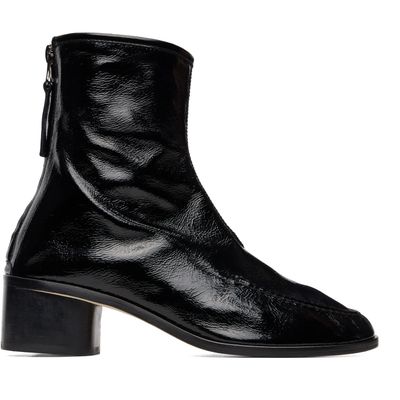 HEREU HEREU Black Juliol Crinkled Glossy Heeled Boots