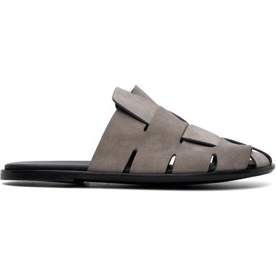 HEREU HEREU Gray Dira Slim Suede Mule Loafers