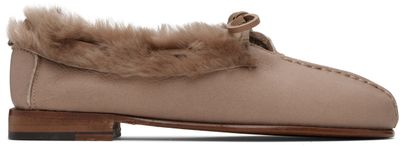 HEREU HEREU Taupe Tilla Shearling Loafers