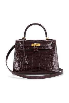 hermes Hermes Shiny Alligator Kelly 25 Sellier Handbag