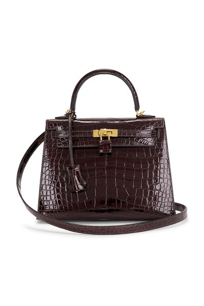 hermes Hermes Shiny Alligator Kelly 25 Sellier Handbag