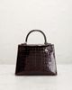 hermes Hermes Shiny Alligator Kelly 25 Sellier Handbag - 3