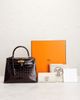 hermes Hermes Shiny Alligator Kelly 25 Sellier Handbag - 8