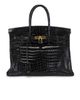 hermes Hermes Shiny Porosus Crocodile Birkin 35 Handbag - 1