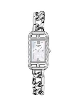 HERMÈS Women's Nantucket Stainless Steel & 0.58 TCW Diamond Bracelet Watch/29MM