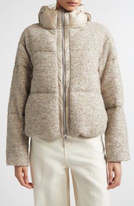Herno Herno Capes Sequin Wool & Alpaca Blend Down Jacket