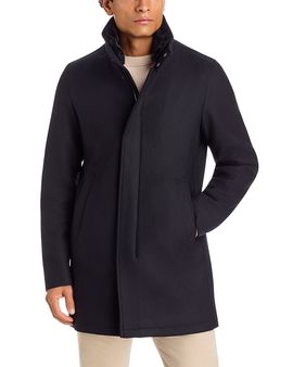 Herno Herno Diagonal Wool Topcoat w/ Removable Fur Collar