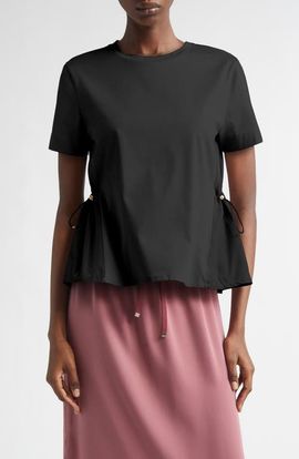 Herno Herno Drawcord Detail Taffeta Panel Cotton T-Shirt
