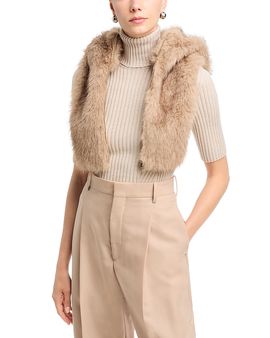 Herno Herno Faux Fur Zip Front Long Hooded Scarf