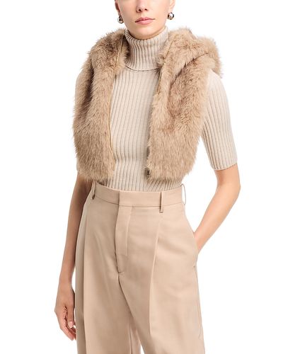 Herno Herno Faux Fur Zip Front Long Hooded Scarf