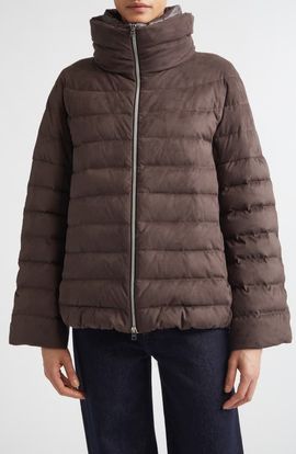 Herno Herno Faux Suede Quilted Down Puffer Jacket