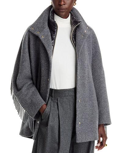 Herno Herno Fringed Alpaca Blend Coat