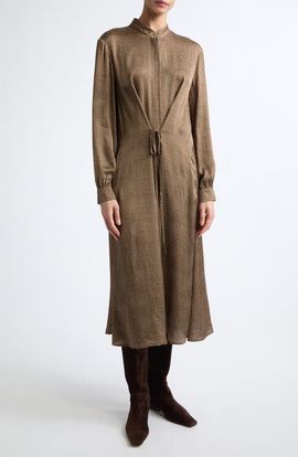 Herno Herno Glen Plaid Satin Dress