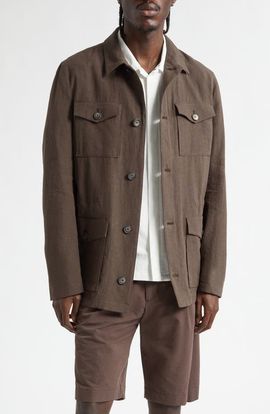 Herno Herno Linen & Cotton Poplin Field Jacket