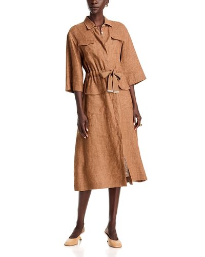 Herno Herno Linen Tie Waist Midi Dress