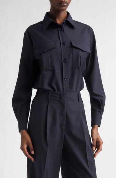 Herno Herno Oversize Lightweight Stretch Blend Button-Up Shirt