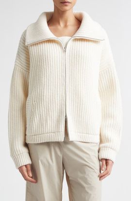 Herno Herno Rib Wool Sweater Knit Bomber Jacket