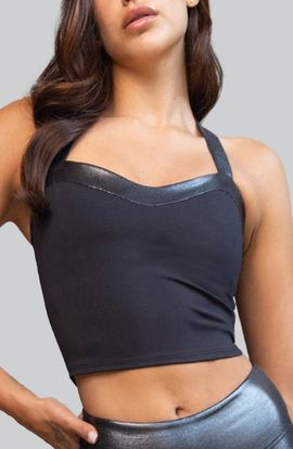 Heroine Sport Heroine Sport Nova Metallic Trim Longline Sports Bra