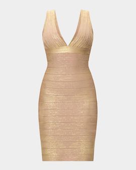 Hervé Léger The Metallic Bandage Mini Dress