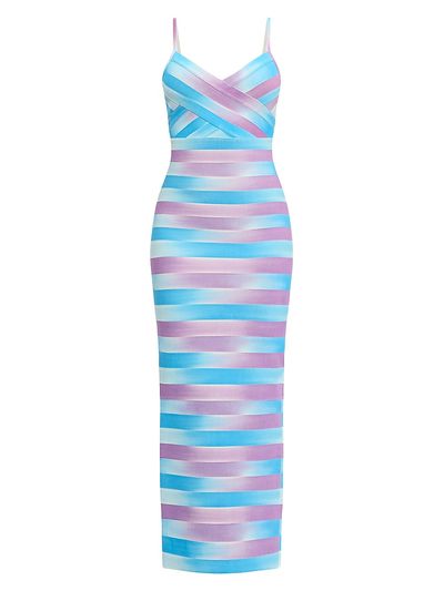 Hervé Léger Women's The Cara Ombré Stripe Gown