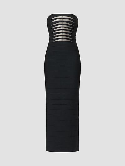 Hervé Léger Women's The Metallic Kayla Bandage Strapless Gown