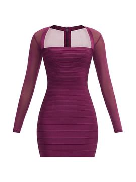 Hervé Léger Women's The Yasmin Sheer-Sleeve Minidress
