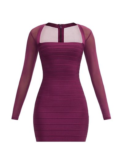 Hervé Léger Women's The Yasmin Sheer-Sleeve Minidress