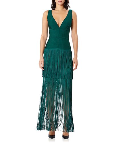 Herve Leger Herve Leger Tiered Fringe Gown