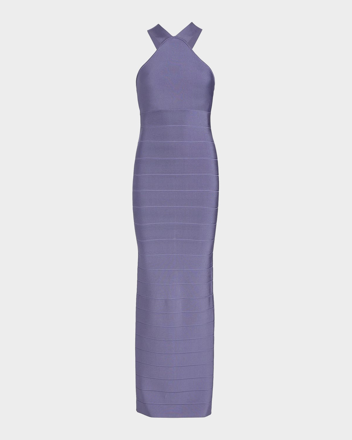 Herve Leger Icon Halter Cross Back Gown