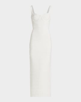 Herve Leger Muse Bandage Sweetheart Body-Con Gown