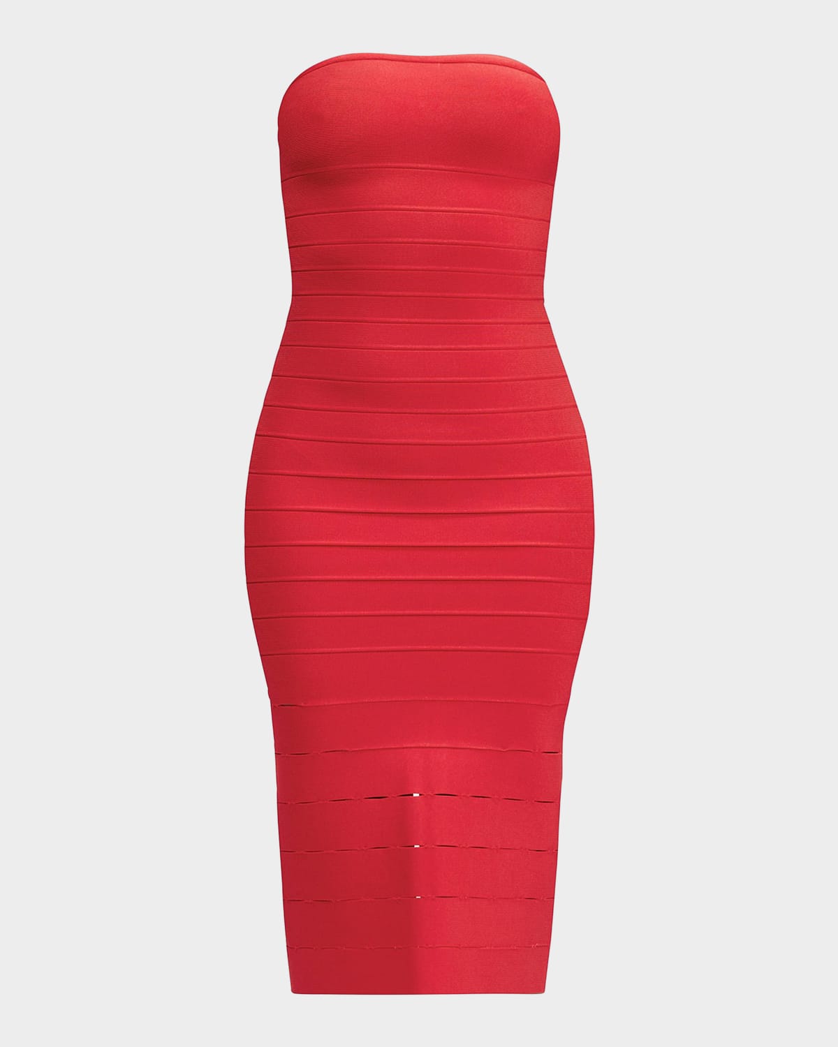 Herve Leger The Cassidy Strapless Midi Bodycon Dress