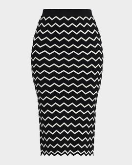 Herve Leger The Giana Chevron Knit Skirt