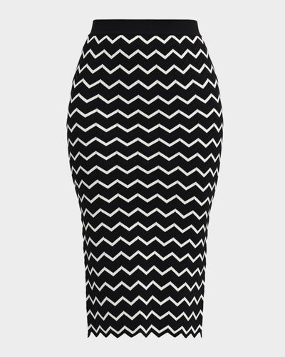 Herve Leger The Giana Chevron Knit Skirt