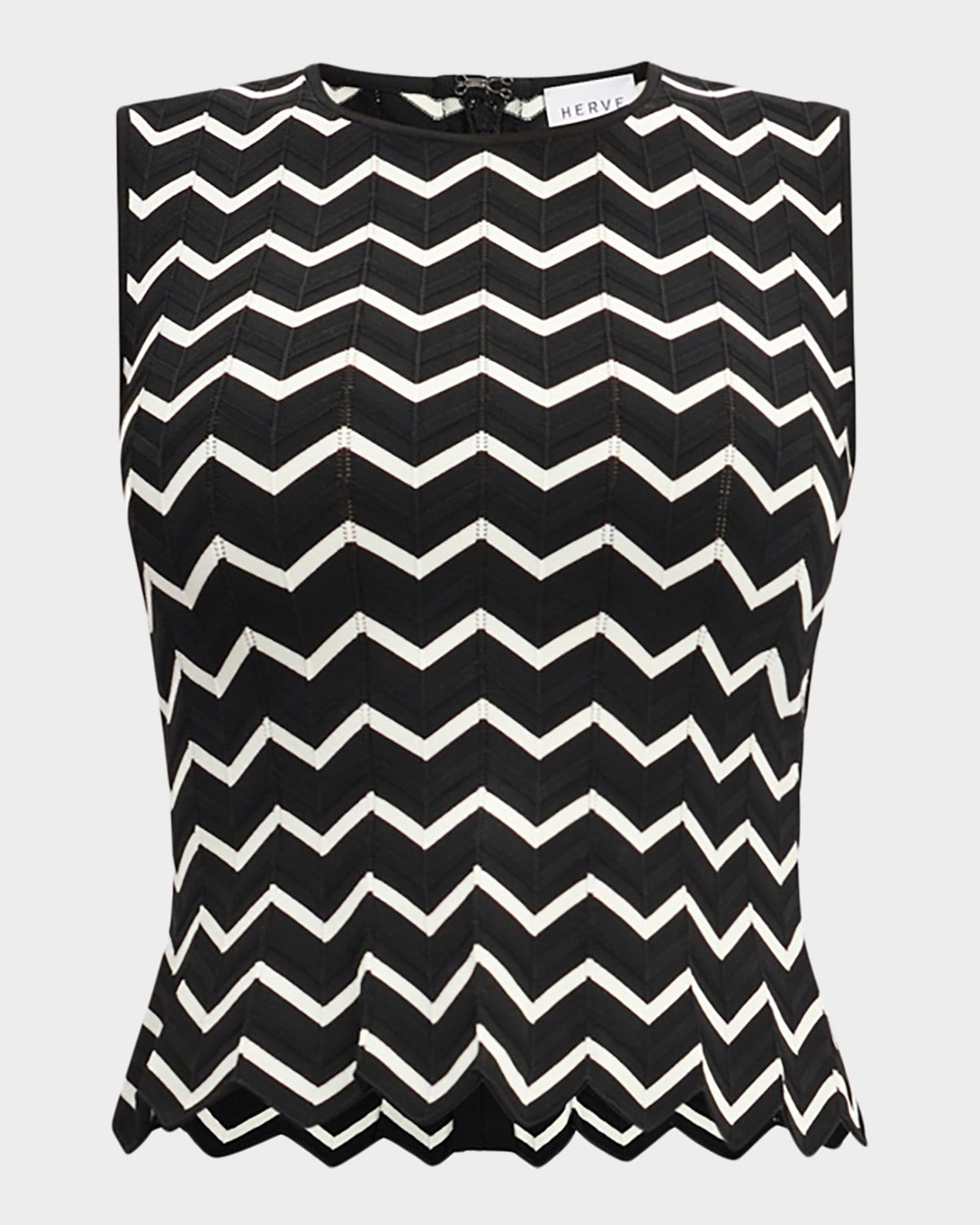 Herve Leger The Giana Chevron Knit Top