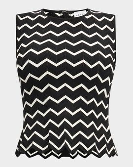 Herve Leger The Giana Chevron Knit Top