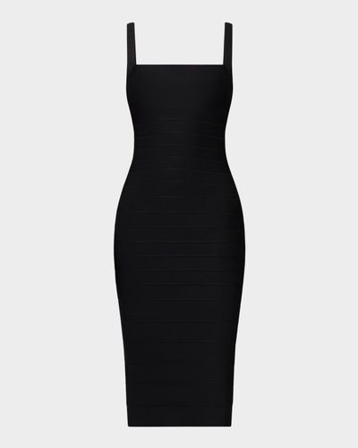 Herve Leger The Neri Lace-Up Bandage Midi Dress