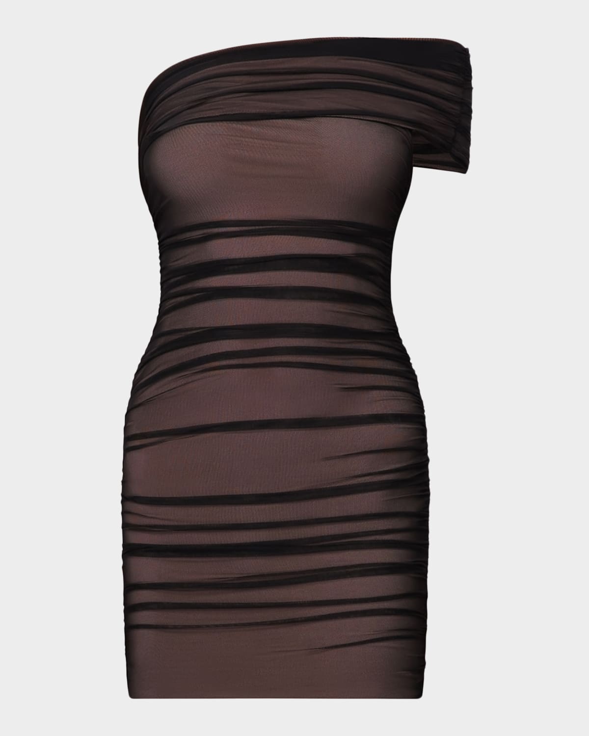 Herve Leger The Oralie Ruched Mesh Mini Dress