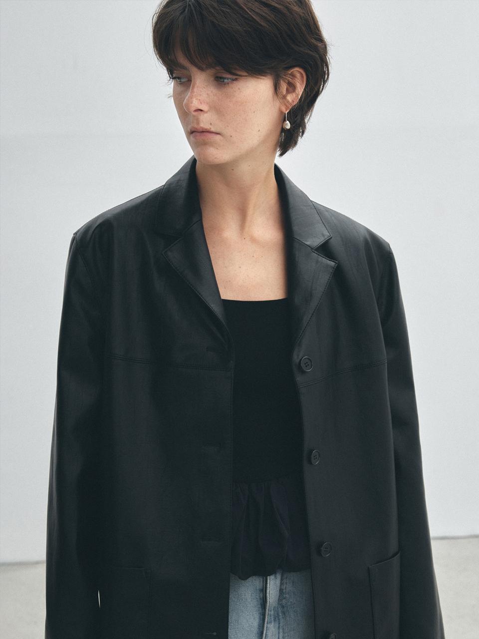 HESS Classic Single Leather Jacket - Black