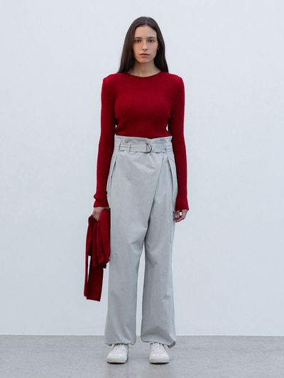 HESS Cotton Wrap Pants - Grey