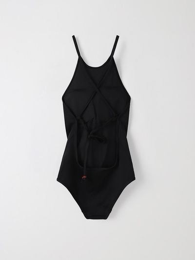 HESS Halter Neck Adjustable Strap Swimsuit [Black]